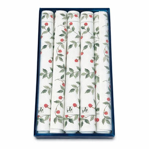 Gen Collection Japan Wild Strawberry Placemats Set of 5 Cotton Tableware 19 X 13